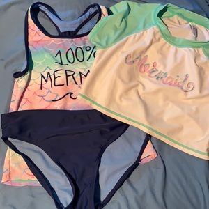Girls Size 14 3 piece bathing suit set